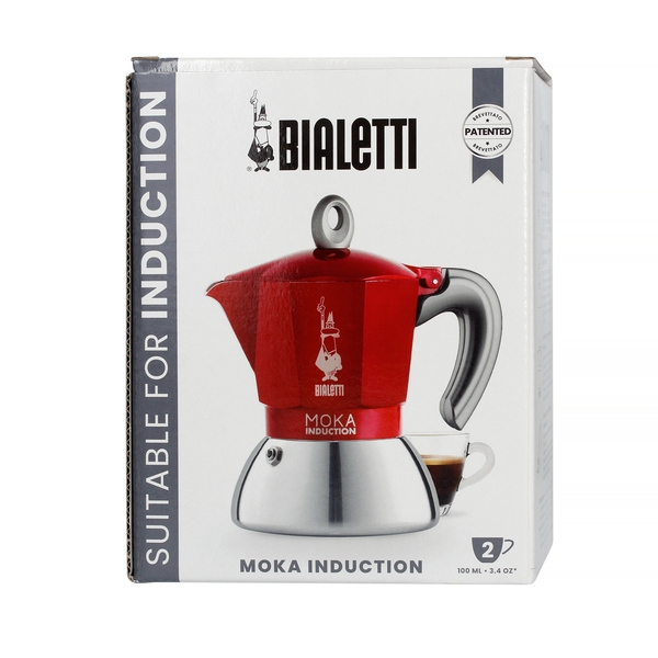 Moka kavinukas Bialetti Induction Red, 100ml 2p.