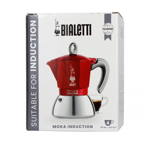 Moka kavinukas Bialetti Induction Red, 150ml 4p.